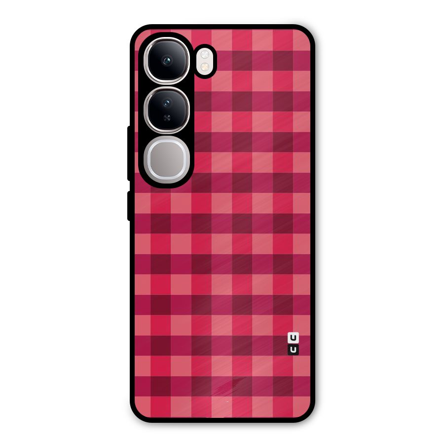 Love Checks Metal Back Case for Vivo Y300