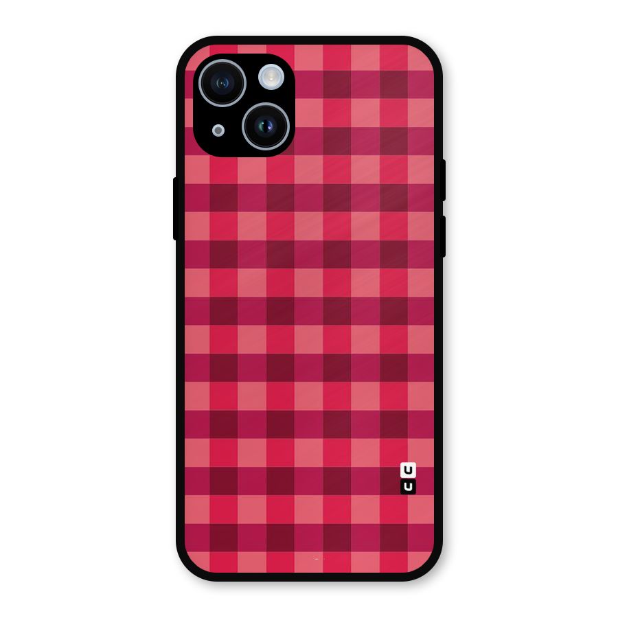 Love Checks Metal Back Case for iPhone 14