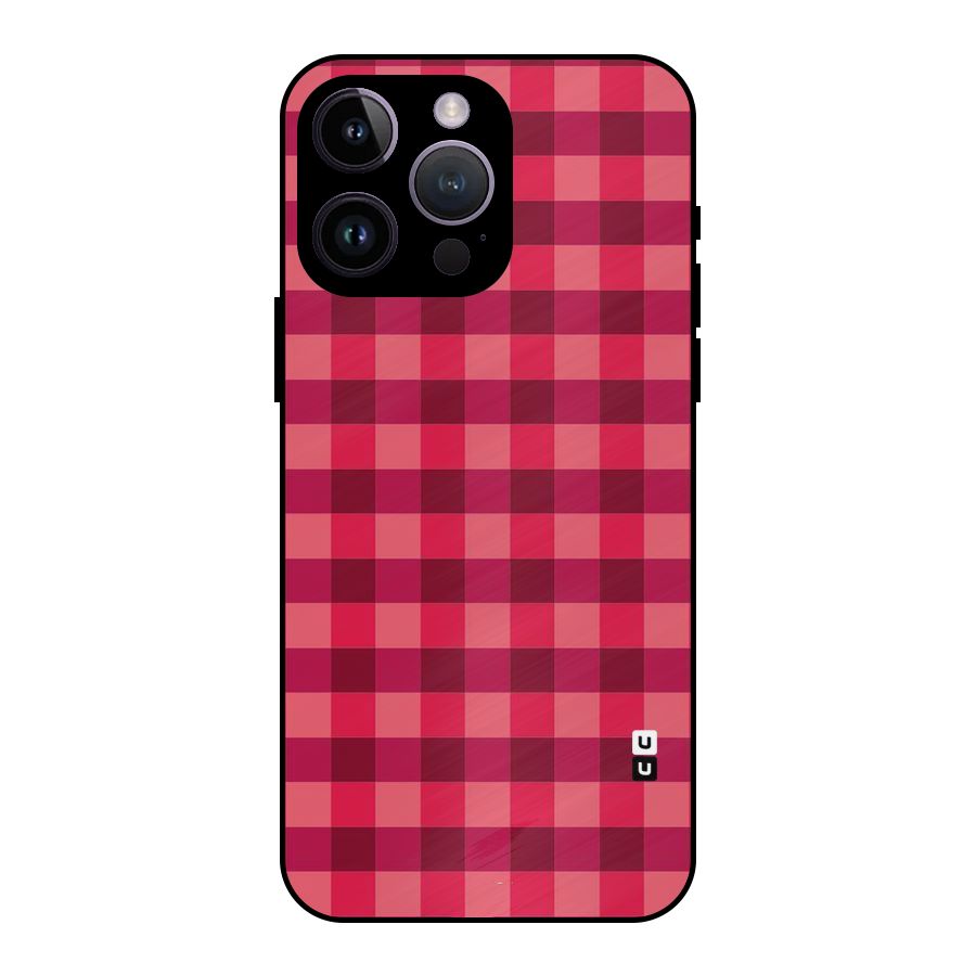 Love Checks Metal Back Case for iPhone 14 Pro Max