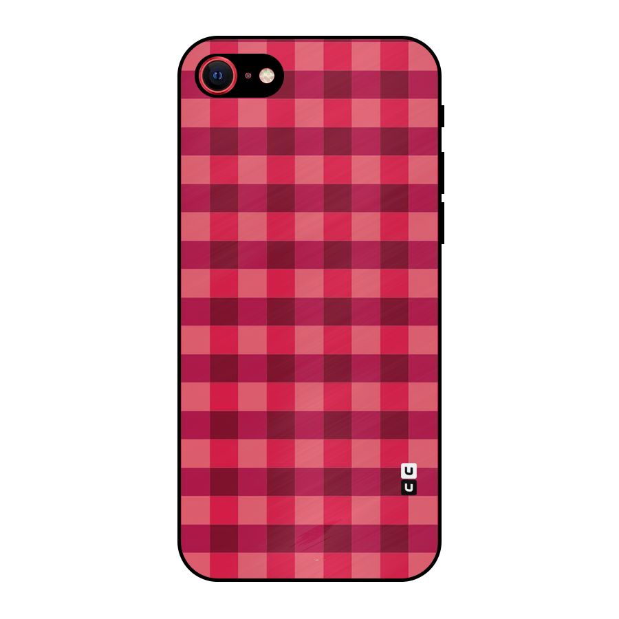 Love Checks Metal Back Case for iPhone SE 2022