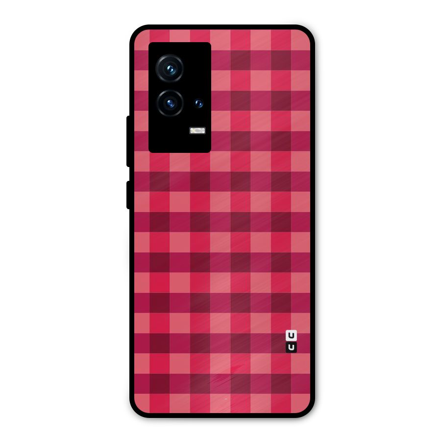 Love Checks Metal Back Case for iQOO 9 5G