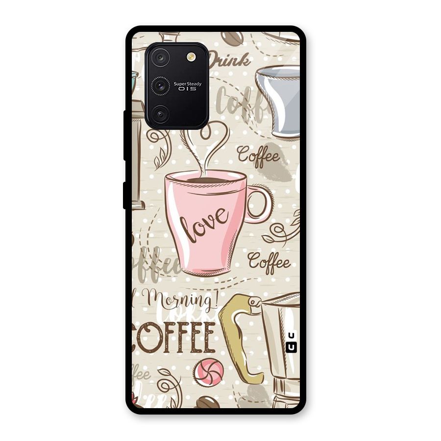 Love Coffee Design Glass Back Case for Galaxy S10 Lite
