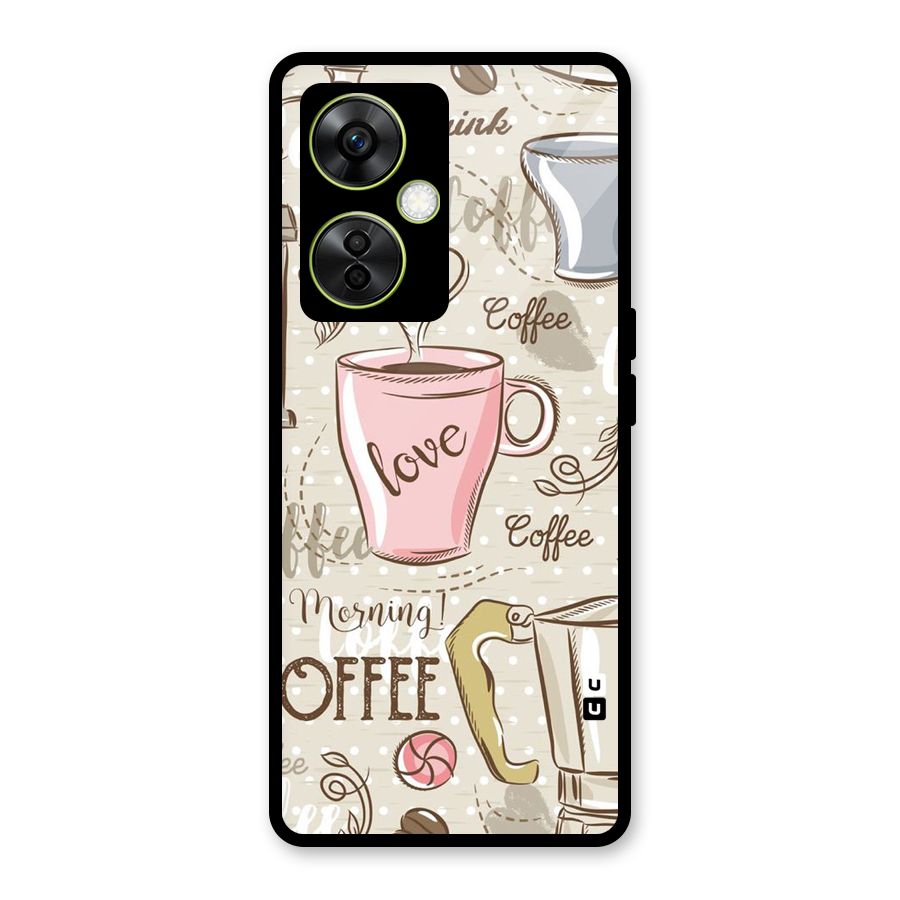 Love Coffee Design Glass Back Case for OnePlus Nord CE 3 Lite
