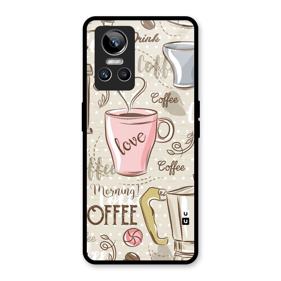 Love Coffee Design Glass Back Case for Realme GT Neo 3