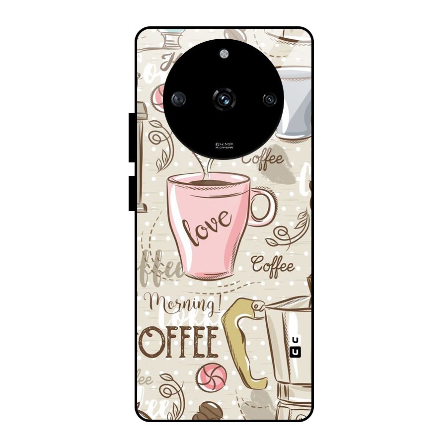 Love Coffee Design Glass Back Case for Realme Narzo 60 5G