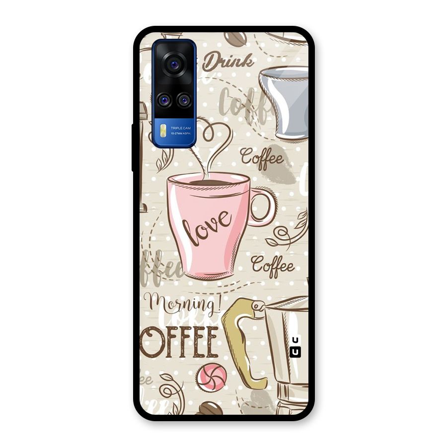 Love Coffee Design Glass Back Case for Vivo Y31