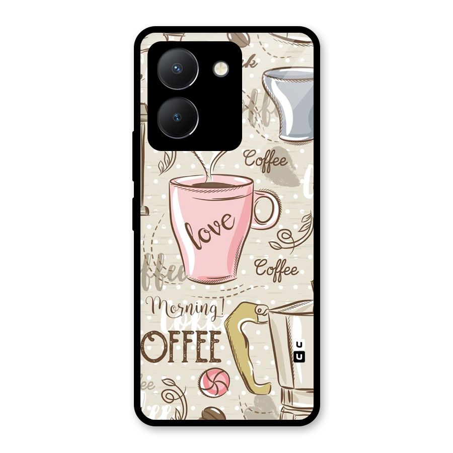 Love Coffee Design Glass Back Case for Vivo Y36
