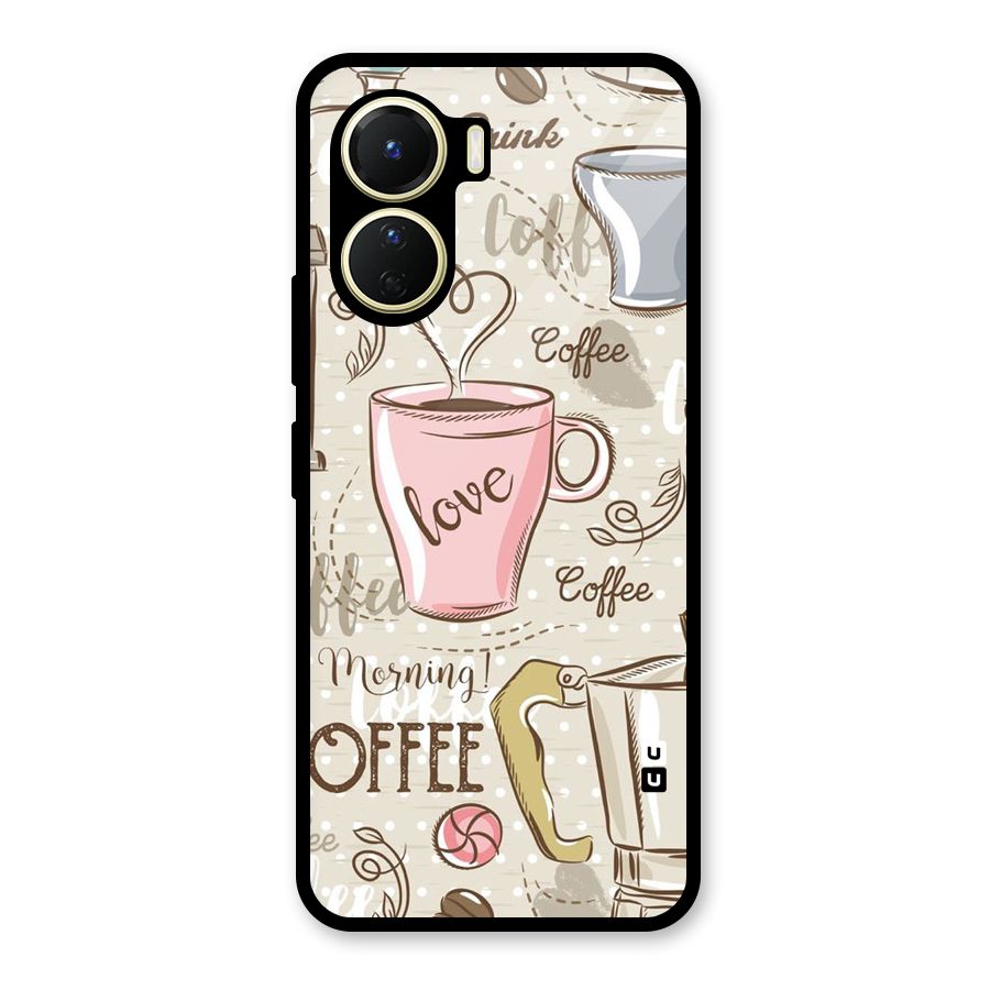 Love Coffee Design Glass Back Case for Vivo Y56