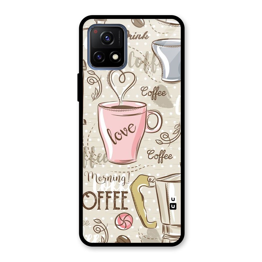 Love Coffee Design Glass Back Case for Vivo Y72 5G