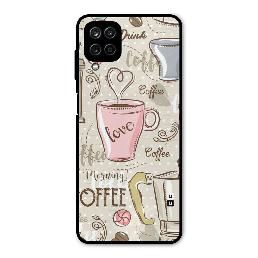 Love Coffee Design Metal Back Case for Galaxy A12