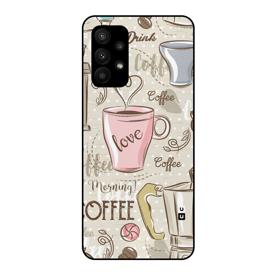 Love Coffee Design Metal Back Case for Galaxy A23