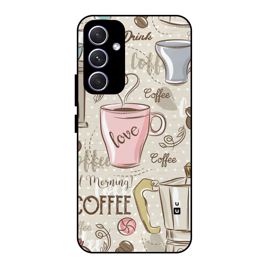 Love Coffee Design Metal Back Case for Galaxy A54
