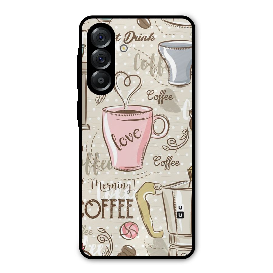 Love Coffee Design Metal Back Case for Galaxy A56