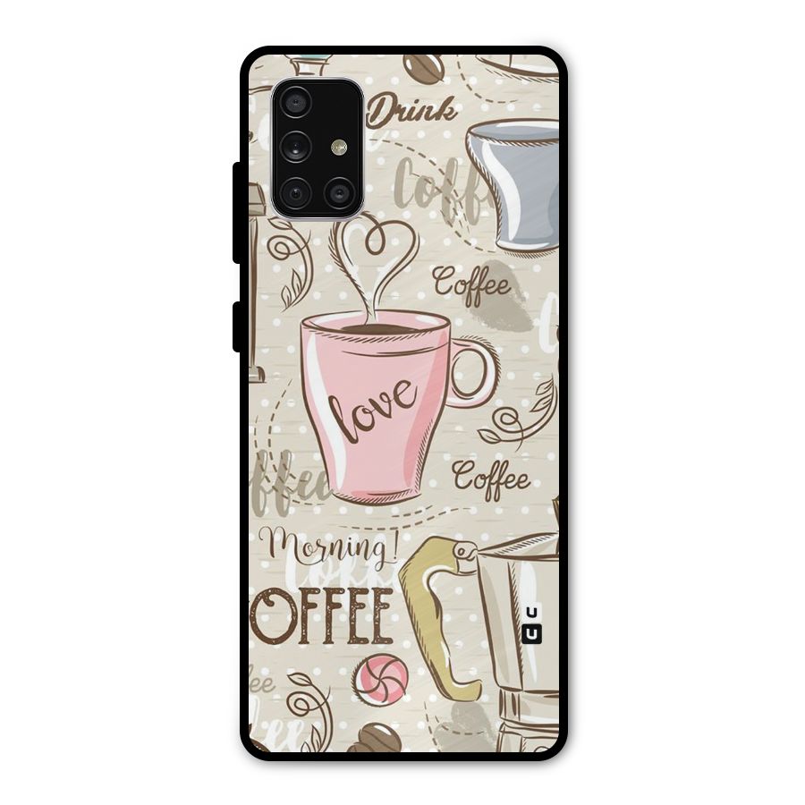 Love Coffee Design Metal Back Case for Galaxy A71