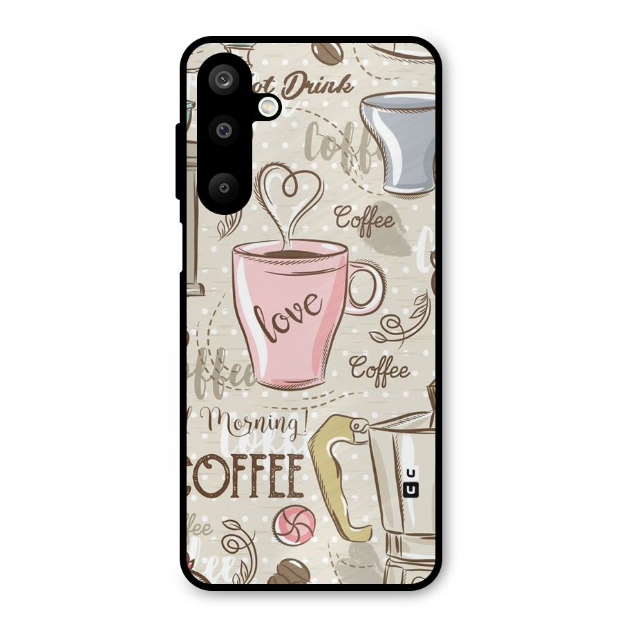 Love Coffee Design Metal Back Case for Galaxy M16