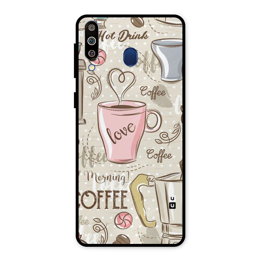 Love Coffee Design Metal Back Case for Galaxy M30