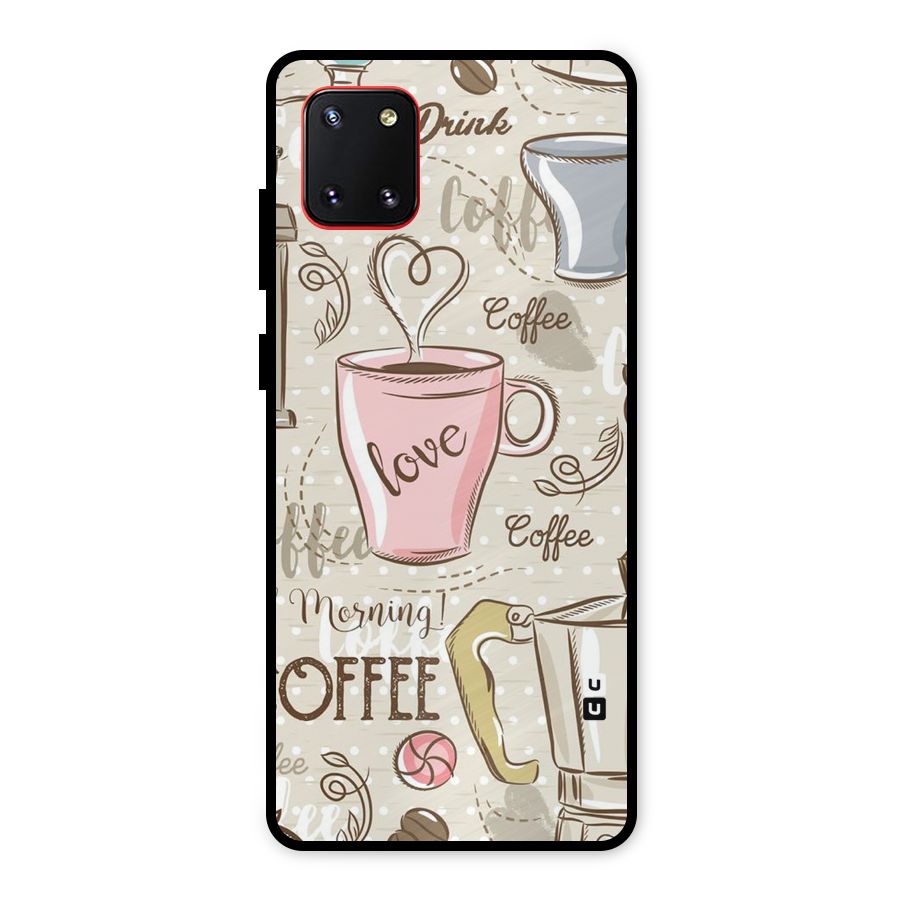 Love Coffee Design Metal Back Case for Galaxy Note 10 Lite