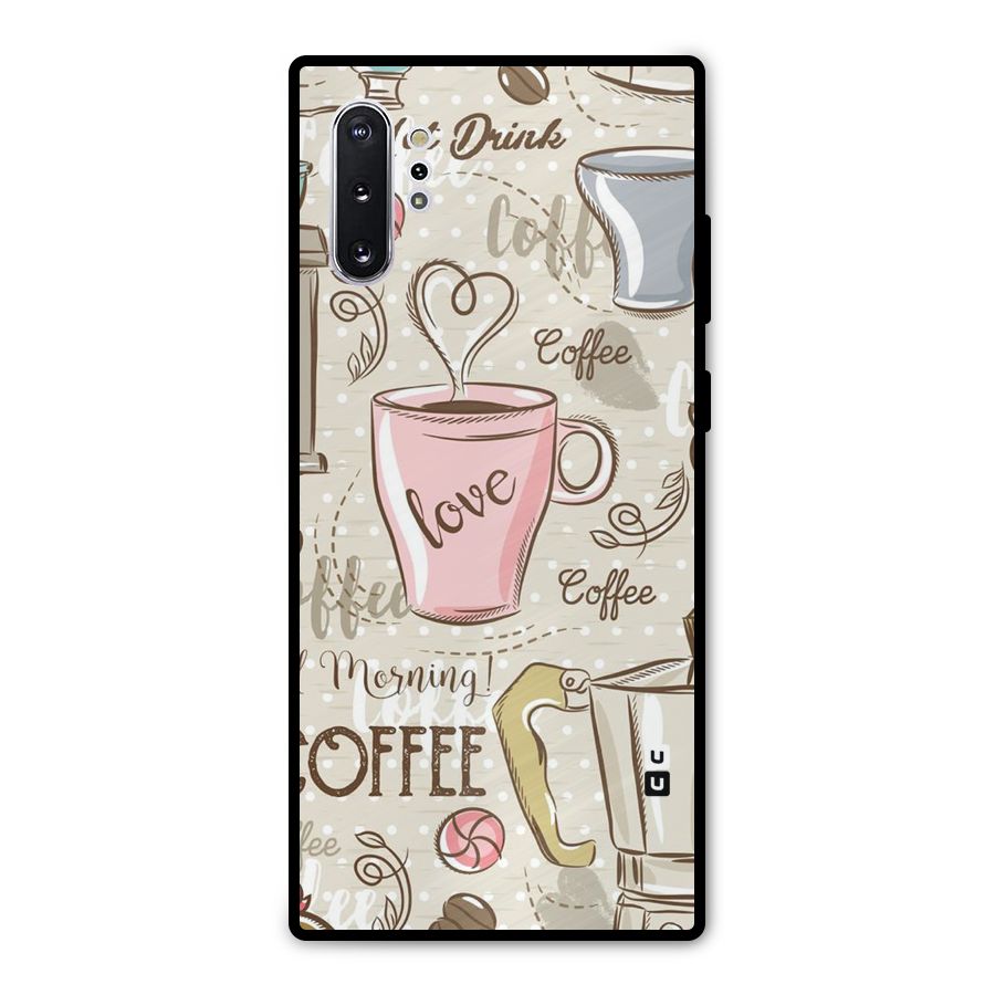 Love Coffee Design Metal Back Case for Galaxy Note 10 Plus