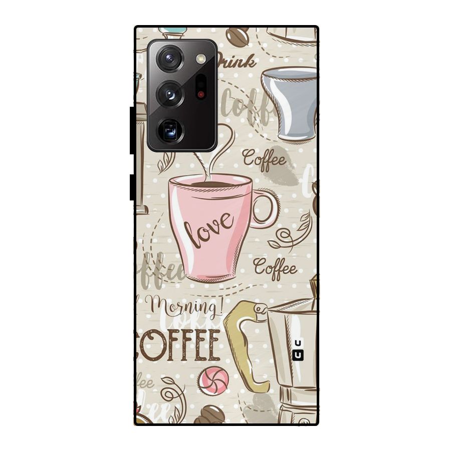 Love Coffee Design Metal Back Case for Galaxy Note 20 Ultra