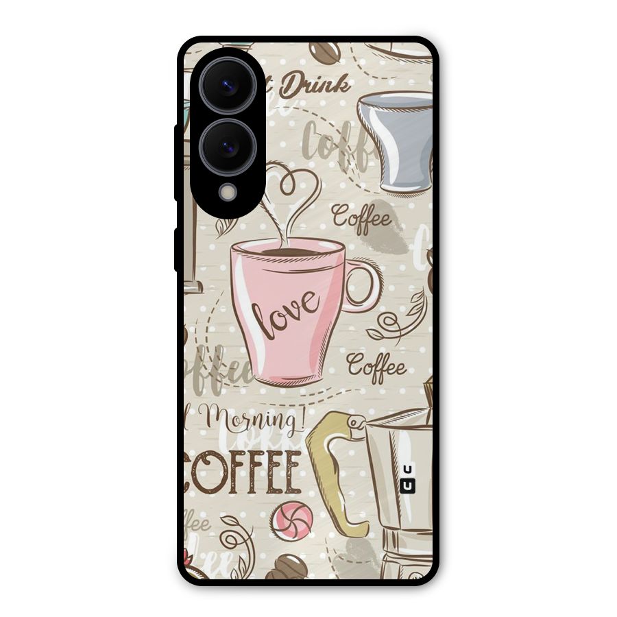 Love Coffee Design Metal Back Case for Galaxy S25 Edge
