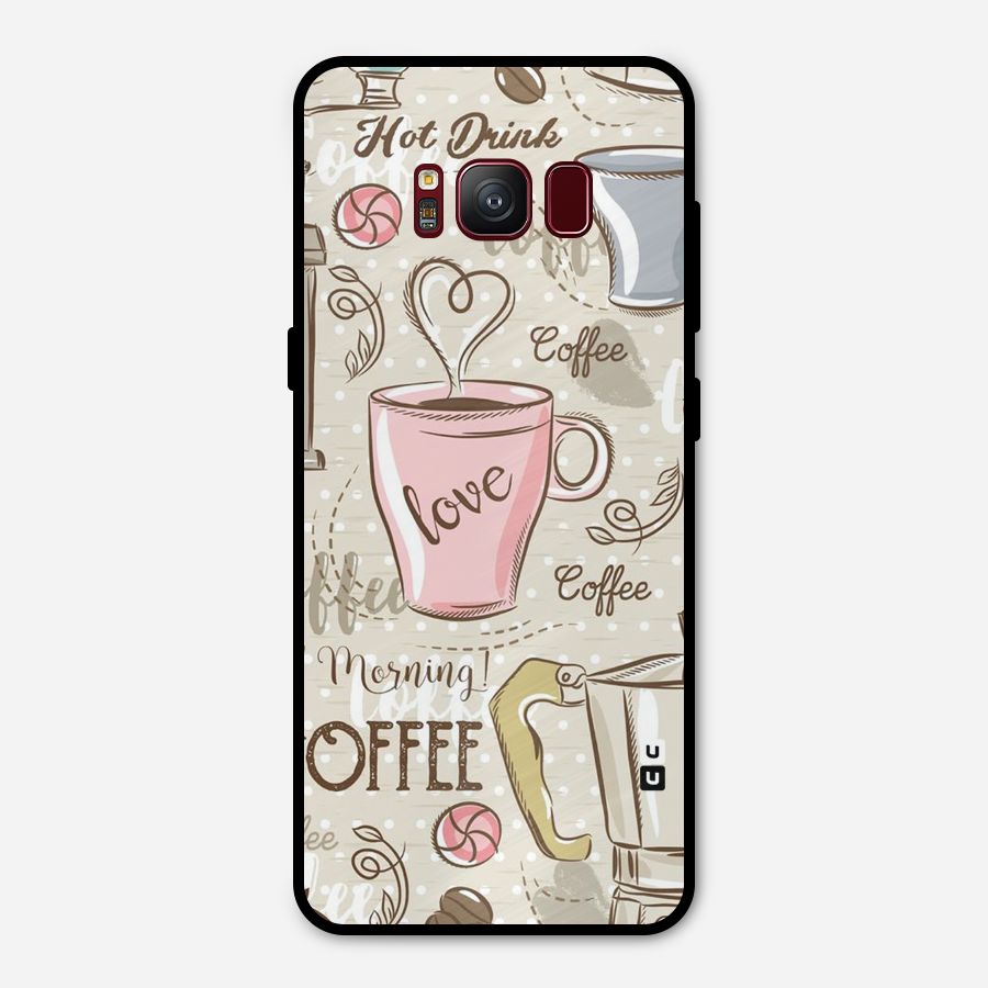 Love Coffee Design Metal Back Case for Galaxy S8