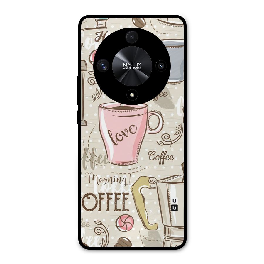 Love Coffee Design Metal Back Case for Honor X9b