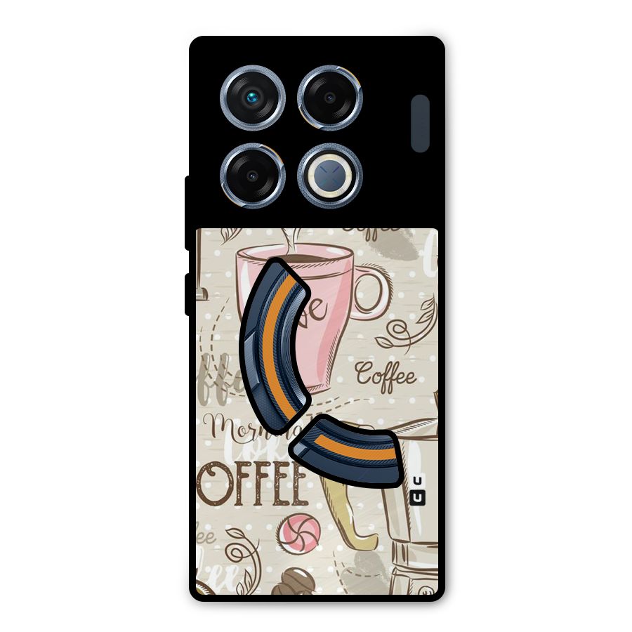 Love Coffee Design Metal Back Case for Infinix GT 20 Pro
