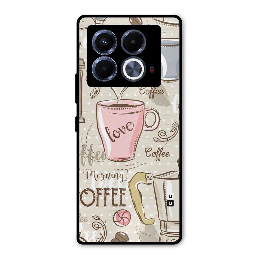 Love Coffee Design Metal Back Case for Infinix Note 40 5G
