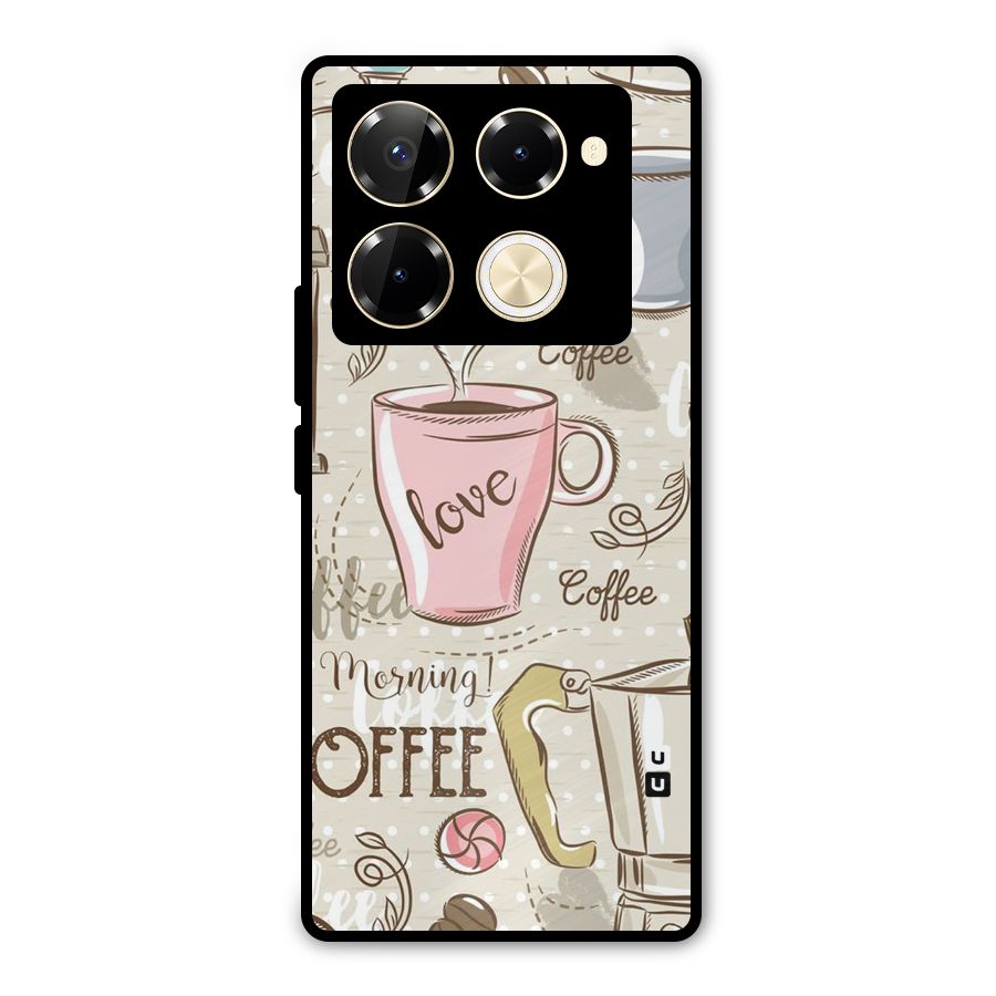 Love Coffee Design Metal Back Case for Infinix Note 40 Pro