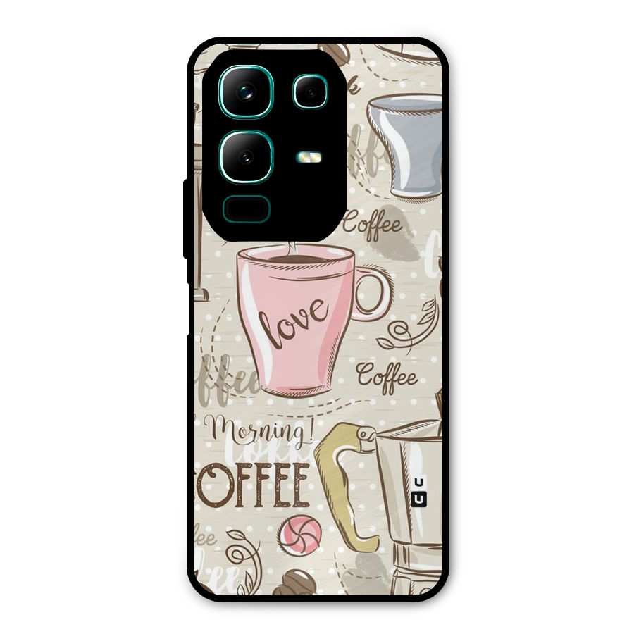 Love Coffee Design Metal Back Case for Infinix Note 50x