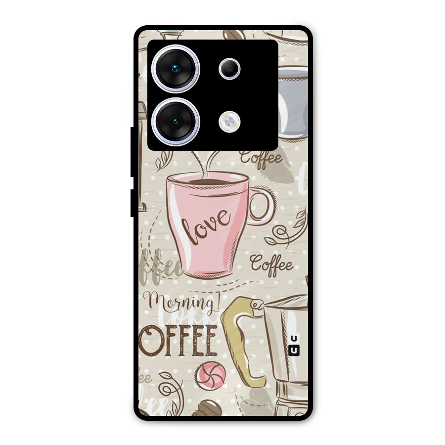 Love Coffee Design Metal Back Case for Infinix Zero 30 5G