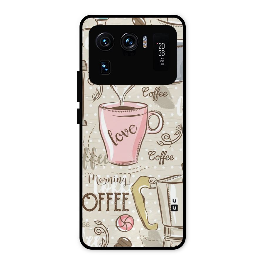 Love Coffee Design Metal Back Case for Mi 11 Ultra