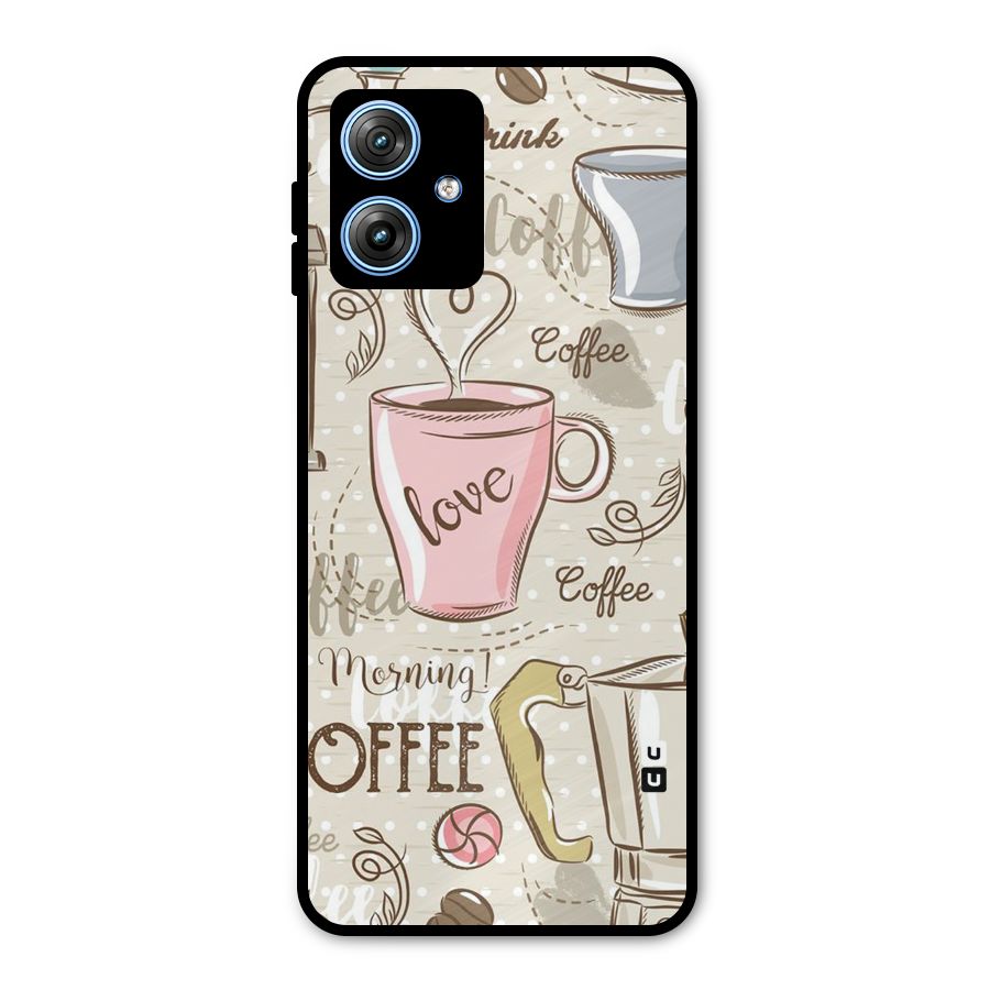 Love Coffee Design Metal Back Case for Moto G54