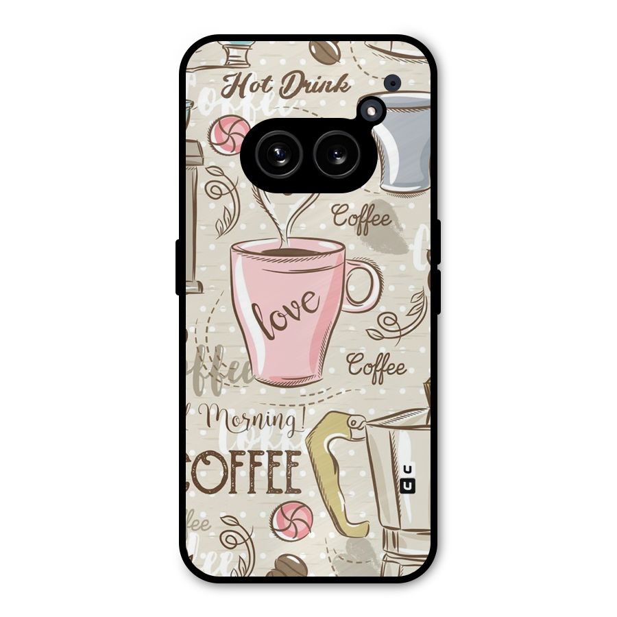 Love Coffee Design Metal Back Case for Nothing Phone 2a Plus