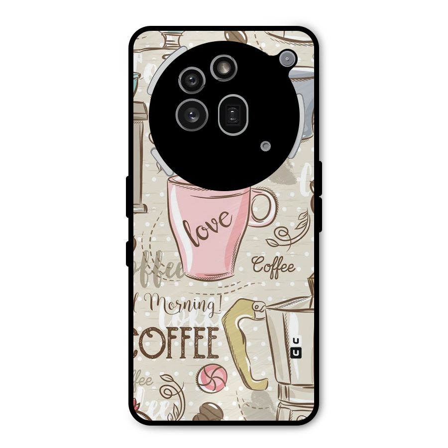 Love Coffee Design Metal Back Case for Nothing Phone 3a Pro