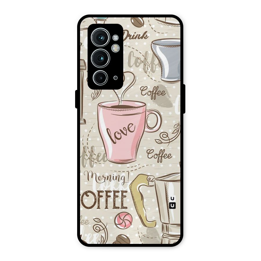 Love Coffee Design Metal Back Case for OnePlus 9RT 5G