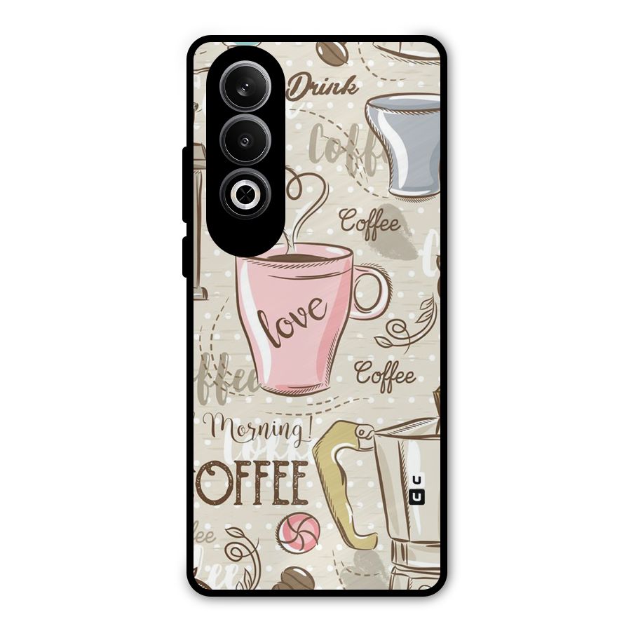 Love Coffee Design Metal Back Case for OnePlus Nord CE4