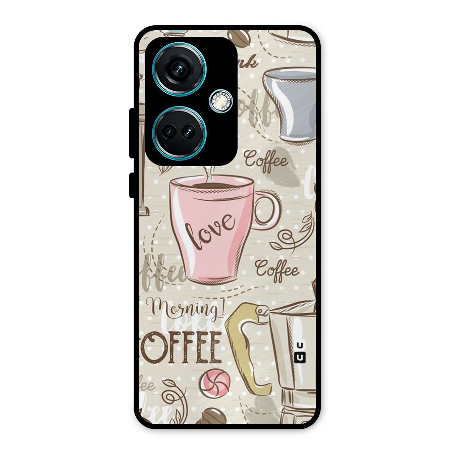Love Coffee Design Metal Back Case for OnePlus Nord CE 3 5G