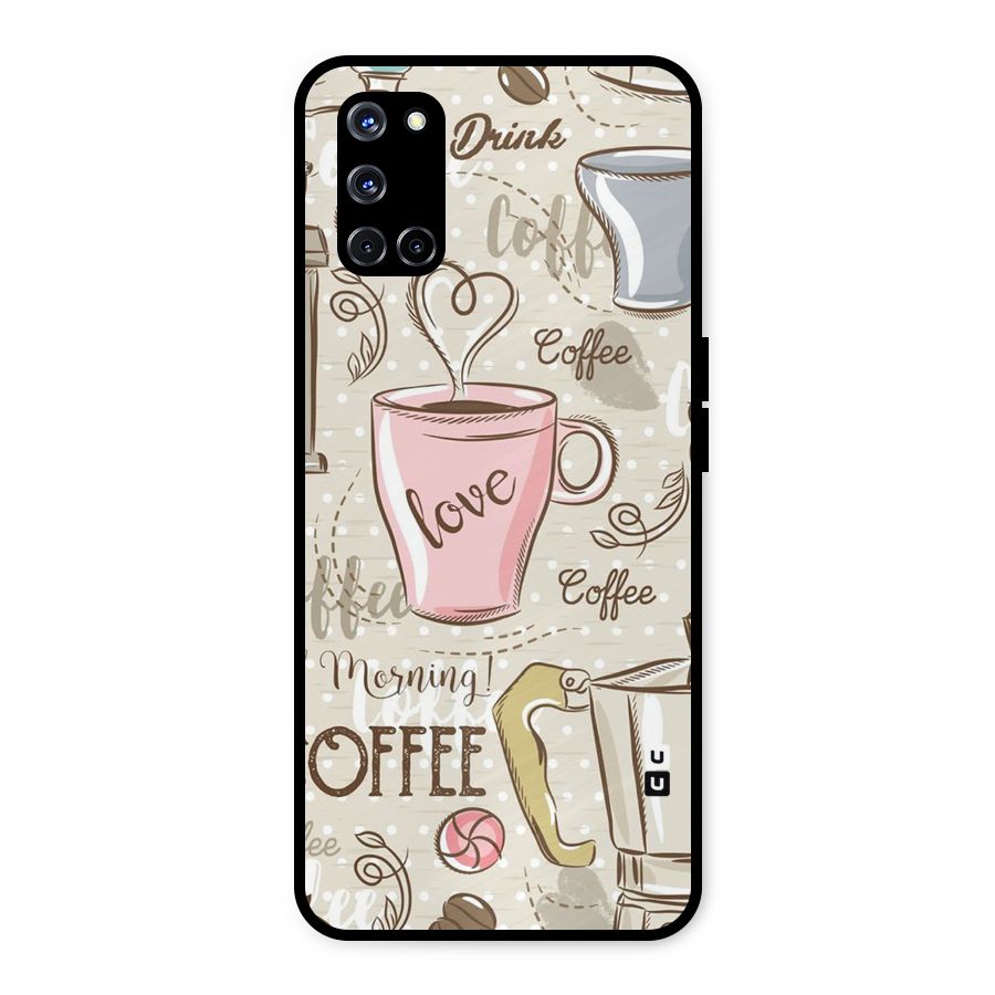 Love Coffee Design Metal Back Case for Oppo A52