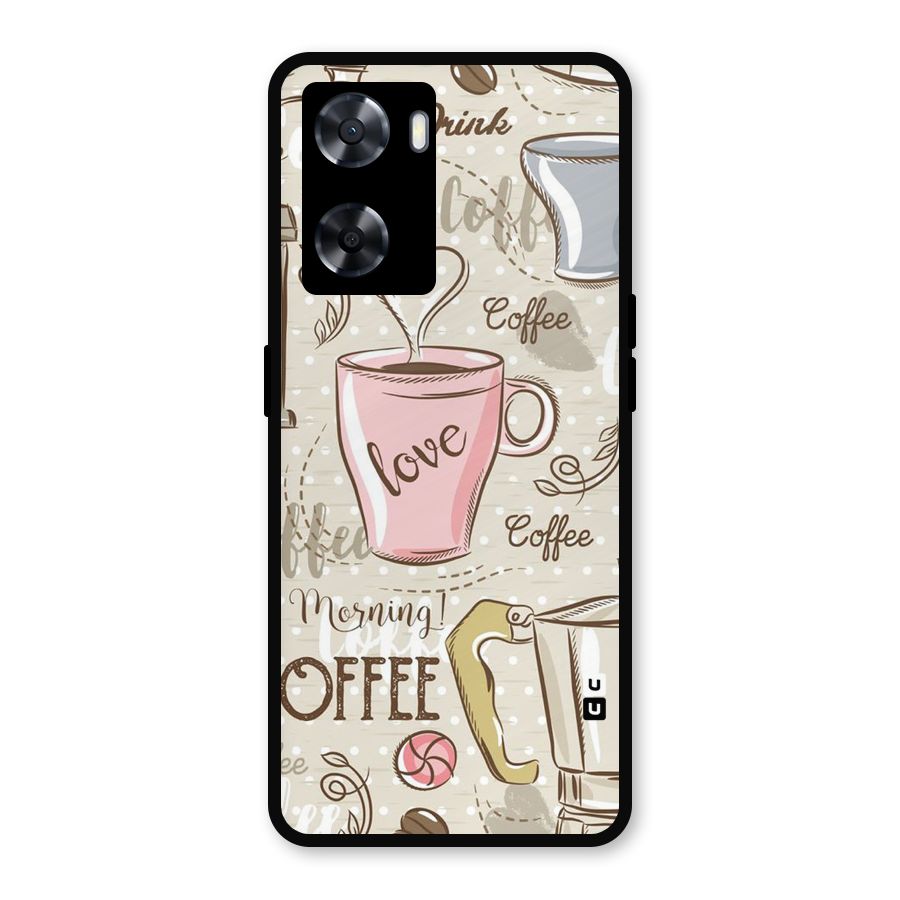 Love Coffee Design Metal Back Case for Oppo A77s