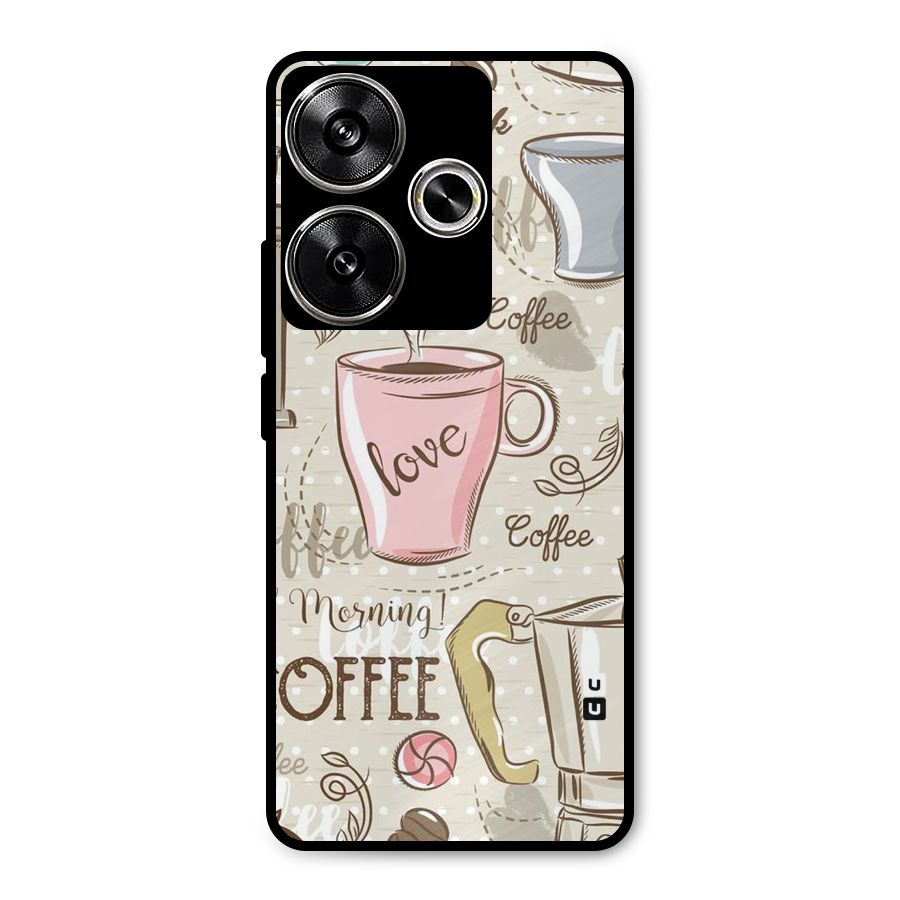 Love Coffee Design Metal Back Case for Poco F6