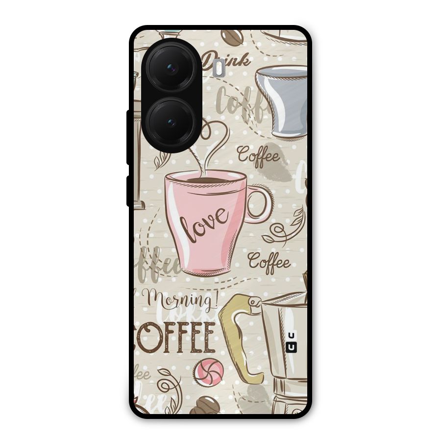 Love Coffee Design Metal Back Case for Poco X7 Pro