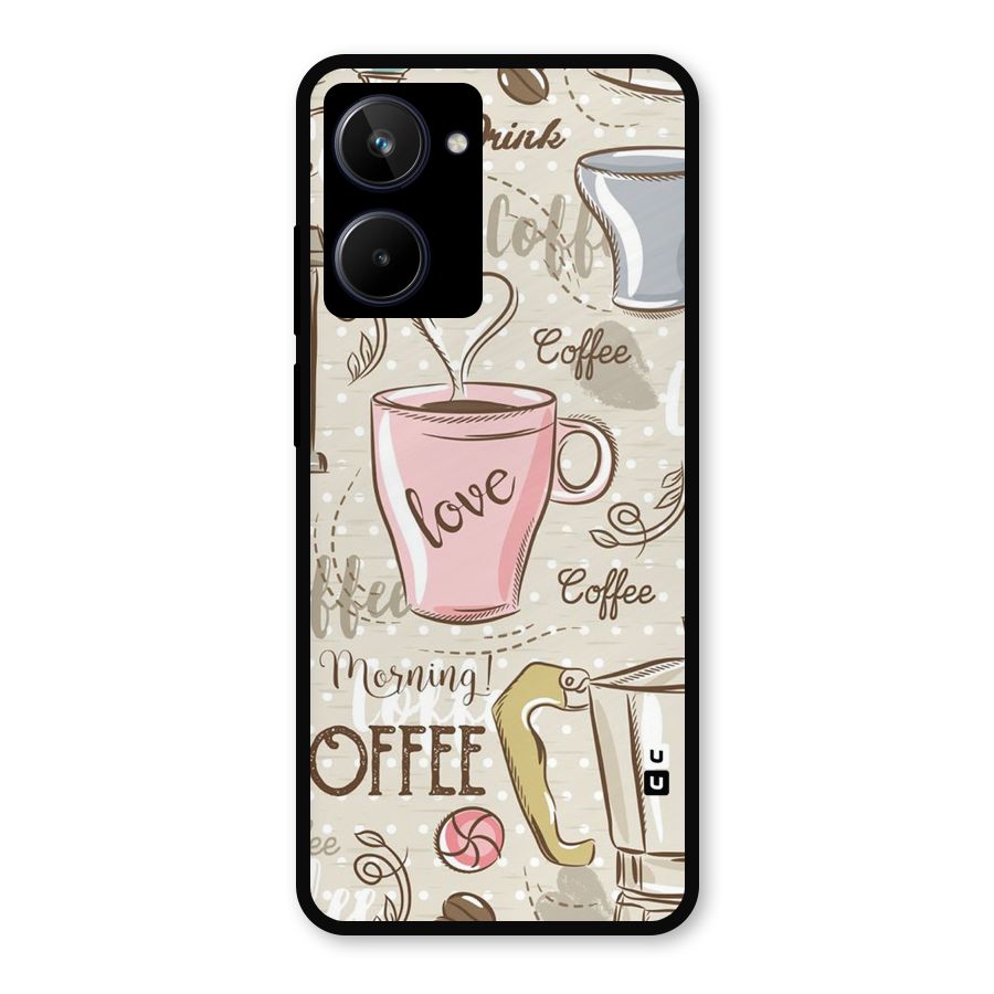 Love Coffee Design Metal Back Case for Realme 10