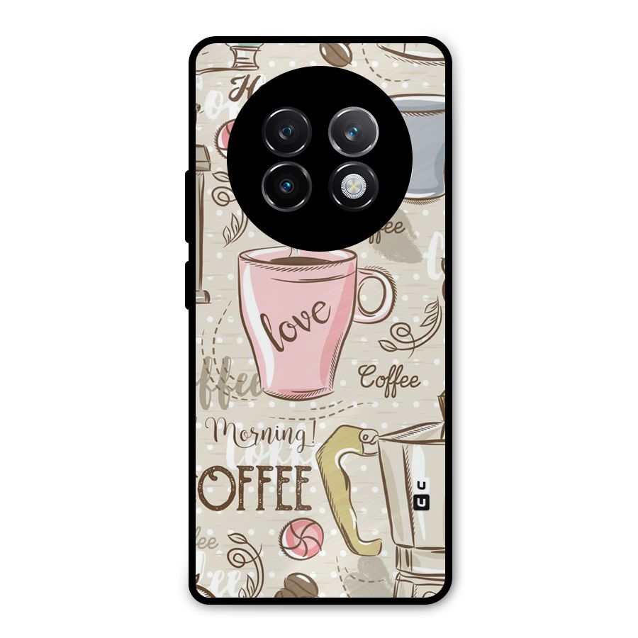 Love Coffee Design Metal Back Case for Realme 13 Plus