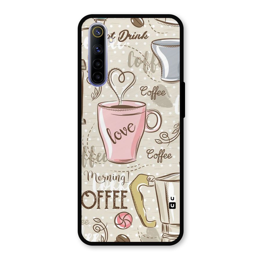 Love Coffee Design Metal Back Case for Realme 6i