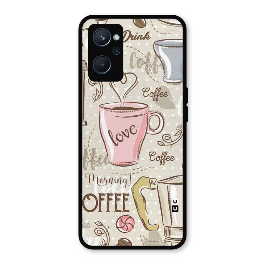 Love Coffee Design Metal Back Case for Realme 9i