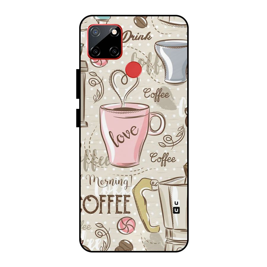 Love Coffee Design Metal Back Case for Realme C12