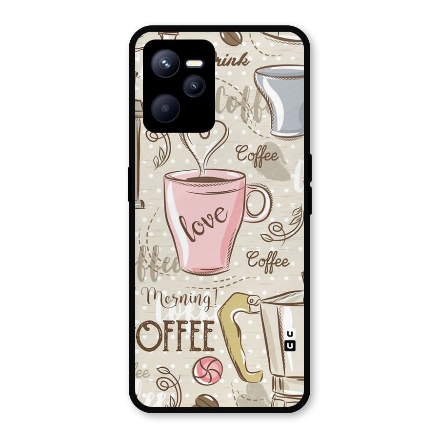 Love Coffee Design Metal Back Case for Realme C35