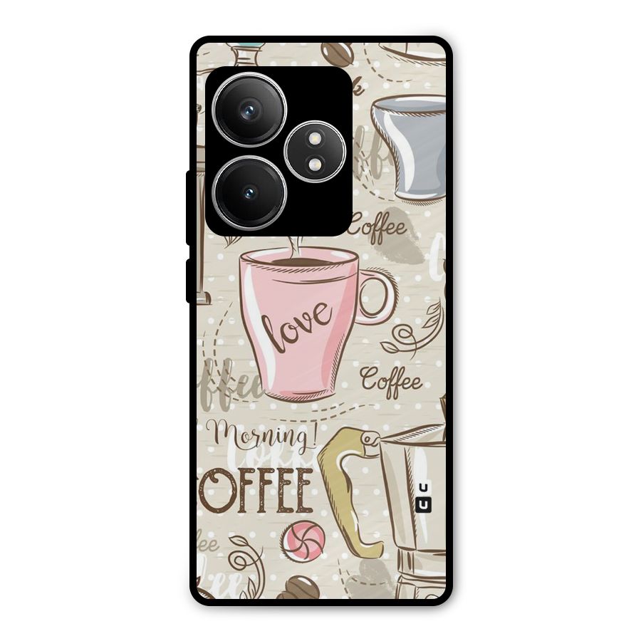 Love Coffee Design Metal Back Case for Realme GT 6T