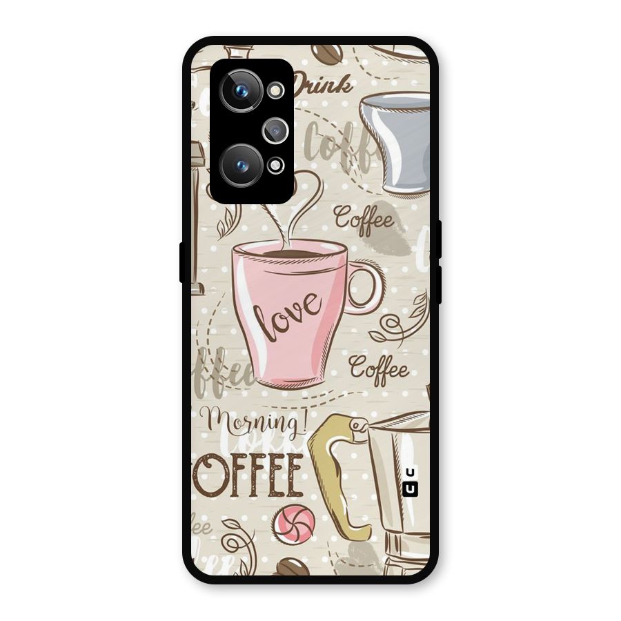 Love Coffee Design Metal Back Case for Realme GT Neo 3T